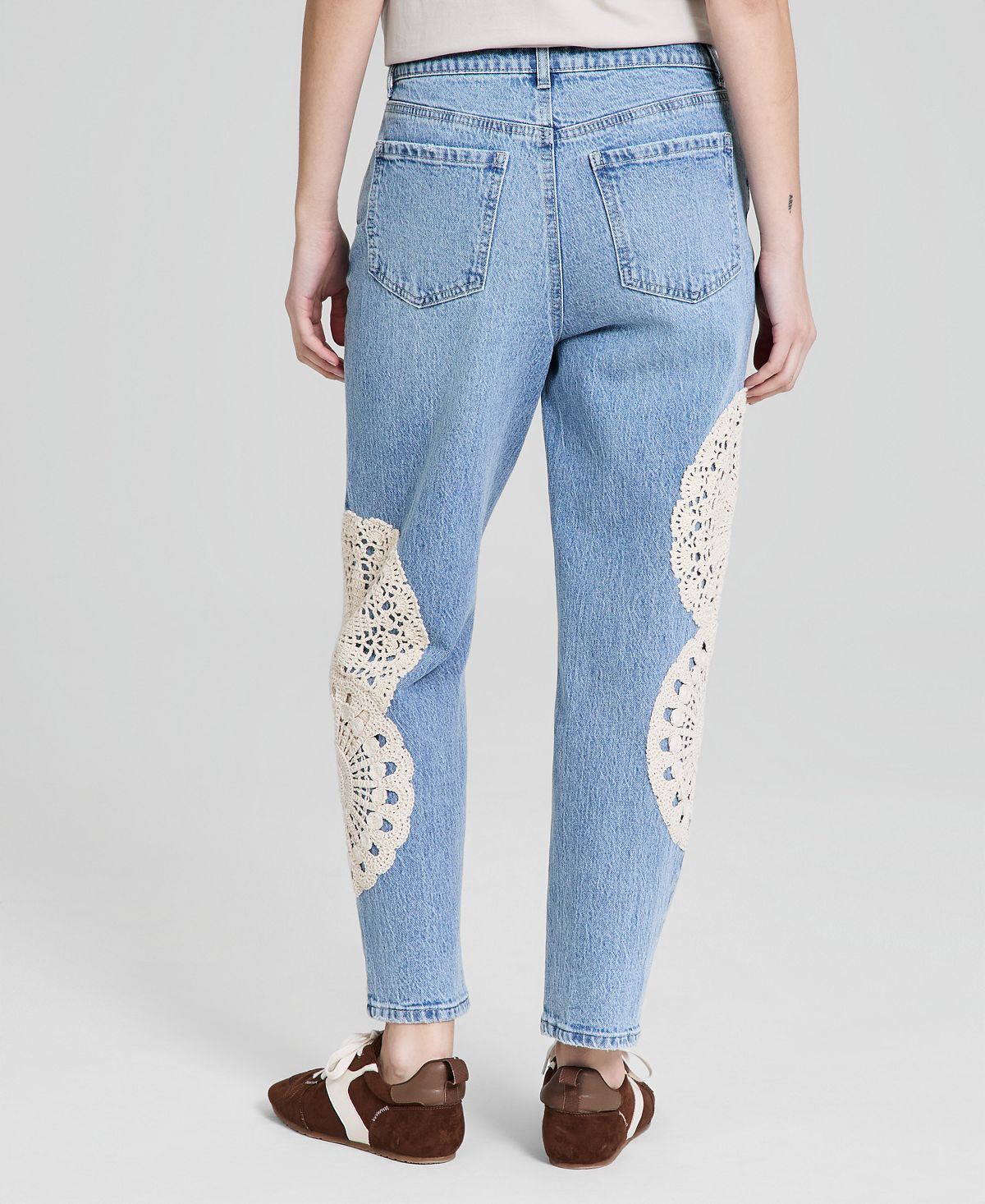 And Now This Women's High-Rise Crochet-Trim Ankle Jeans, Macy's Exclusive view 5 — MAYCSS fashion products