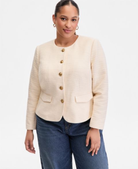 Женские куртки I.N.C. International Concepts Plus Size Parisian Ottoman Jacket