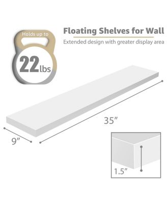3-Pack 35-Inch Floating Wall Shelves