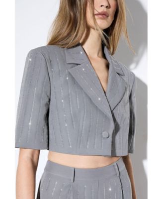 Women's Premium Embellished Cropped Blazer