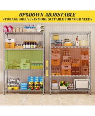 4-Tier 36 in W x 54 in H x 14 in D Height Adjustable Garage Wire Shelving Unit