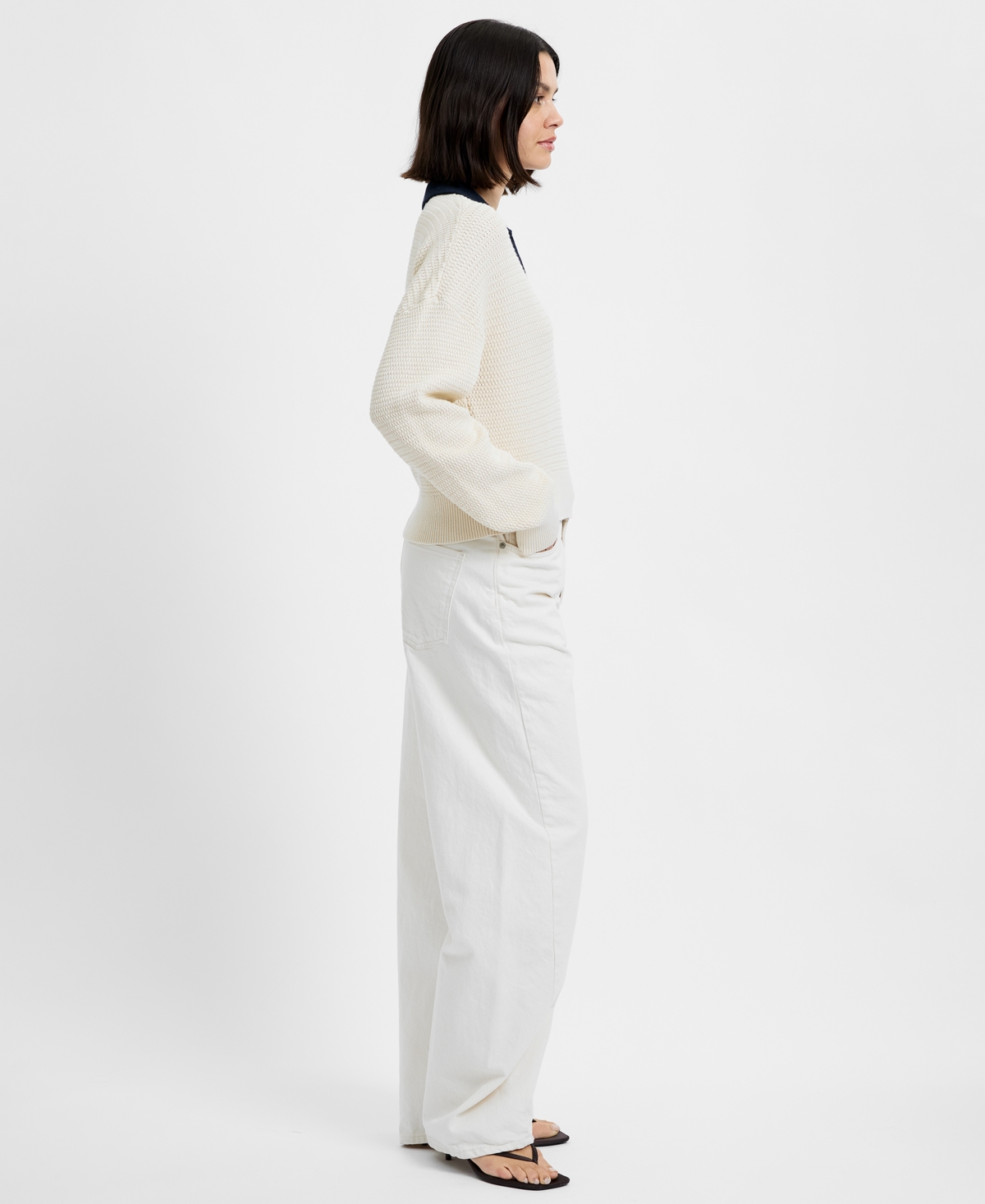 French Connection Women's Mozart Contrast Trim Knit Pull-On Sweater