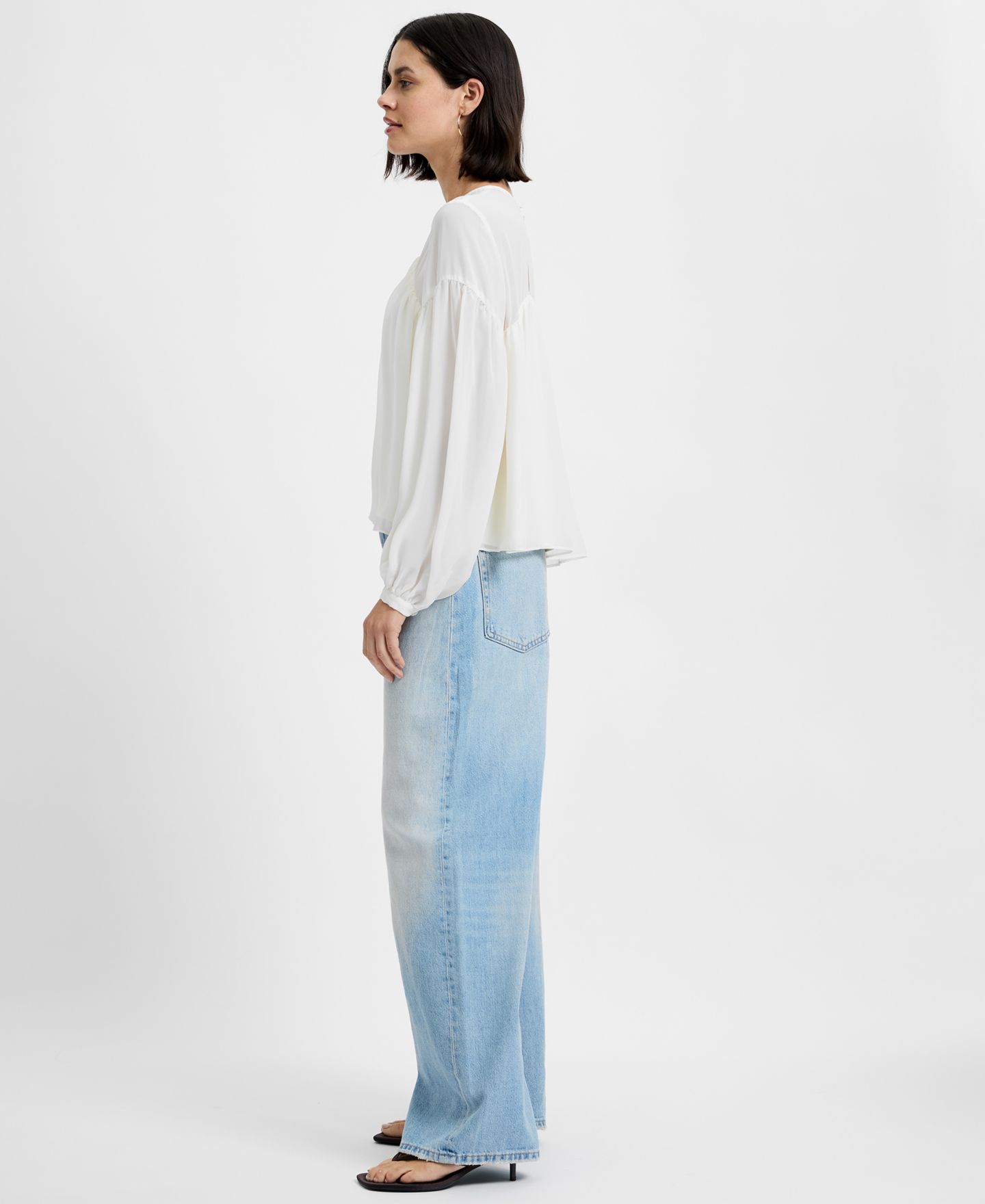 Женская блузка French Connection Marina Round Neck, цвет: Фарфоровый кремовый — фото 3