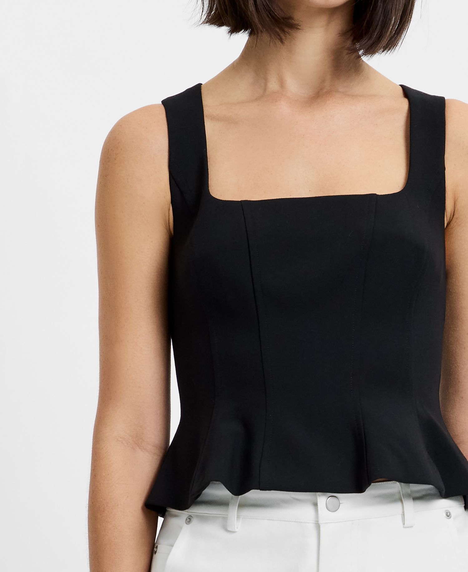 Women's Azra Square Neck Sleeveless Peplum Top