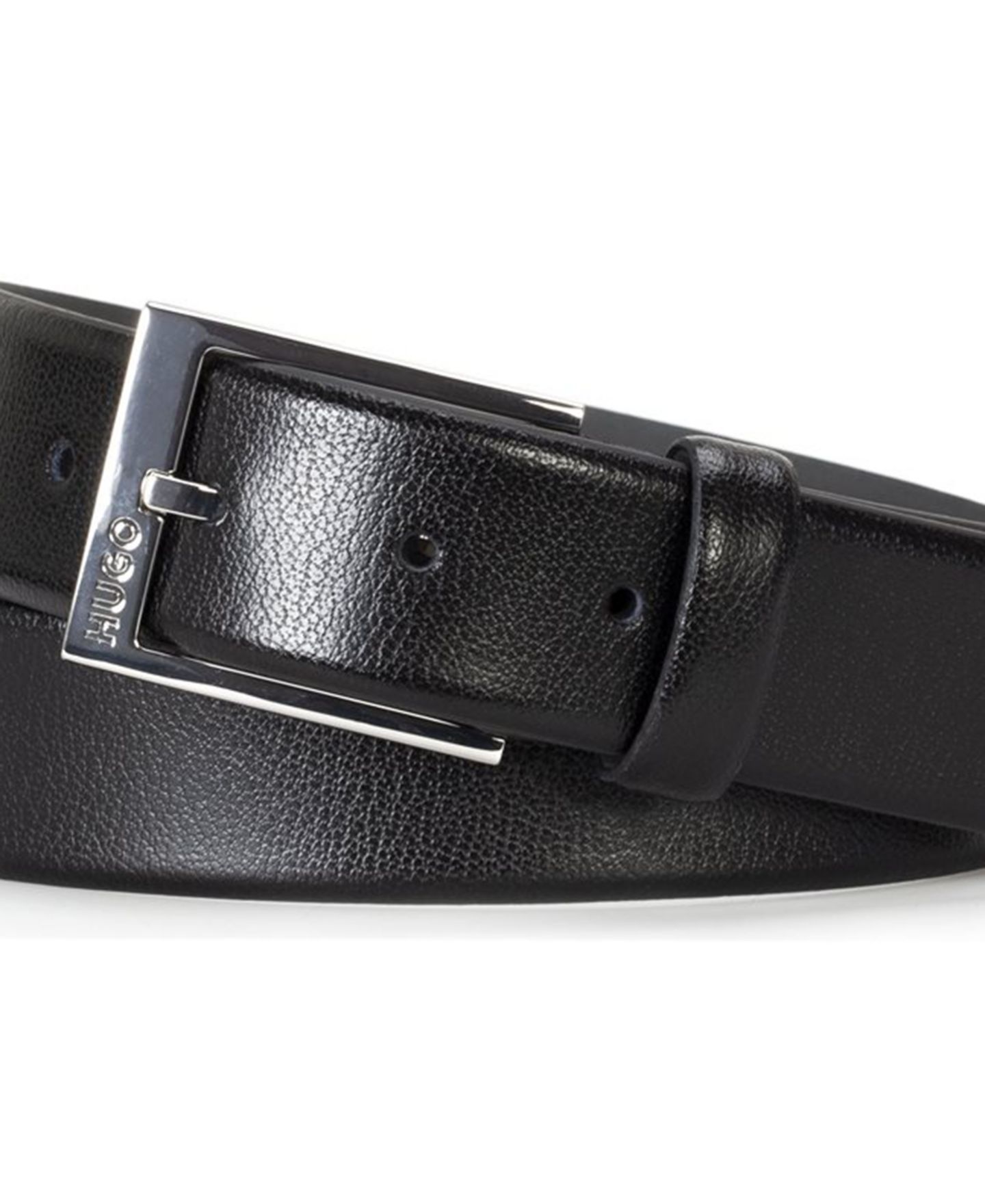 Мужской ремень Hugo Boss 35MM Gellot Leather Belt, цвет: Чёрный — фото 2