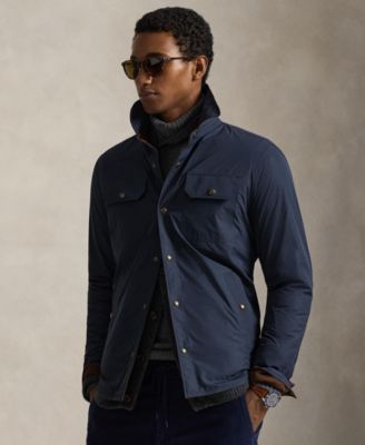 Men's Reversible Suede-Taffeta Shirt Jacket