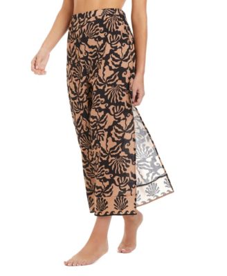 Women's Slit Pull-On Cover-Up Crop Pants