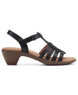Women's Cortney Leather Strappy Sculpted Block Heel Sandals