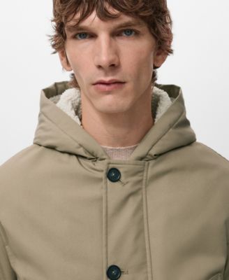 Men's Water-Repellent Hood Quilted Parka