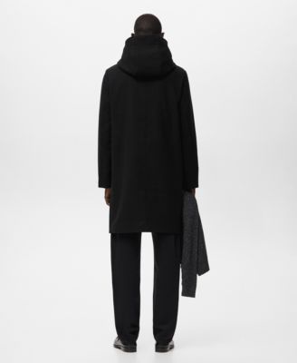 Men's Wool Blend Hooded Coat