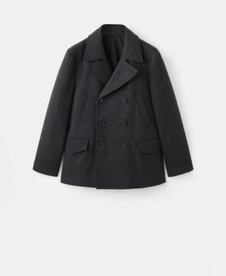Men's Short Double-Breasted Wool Coat