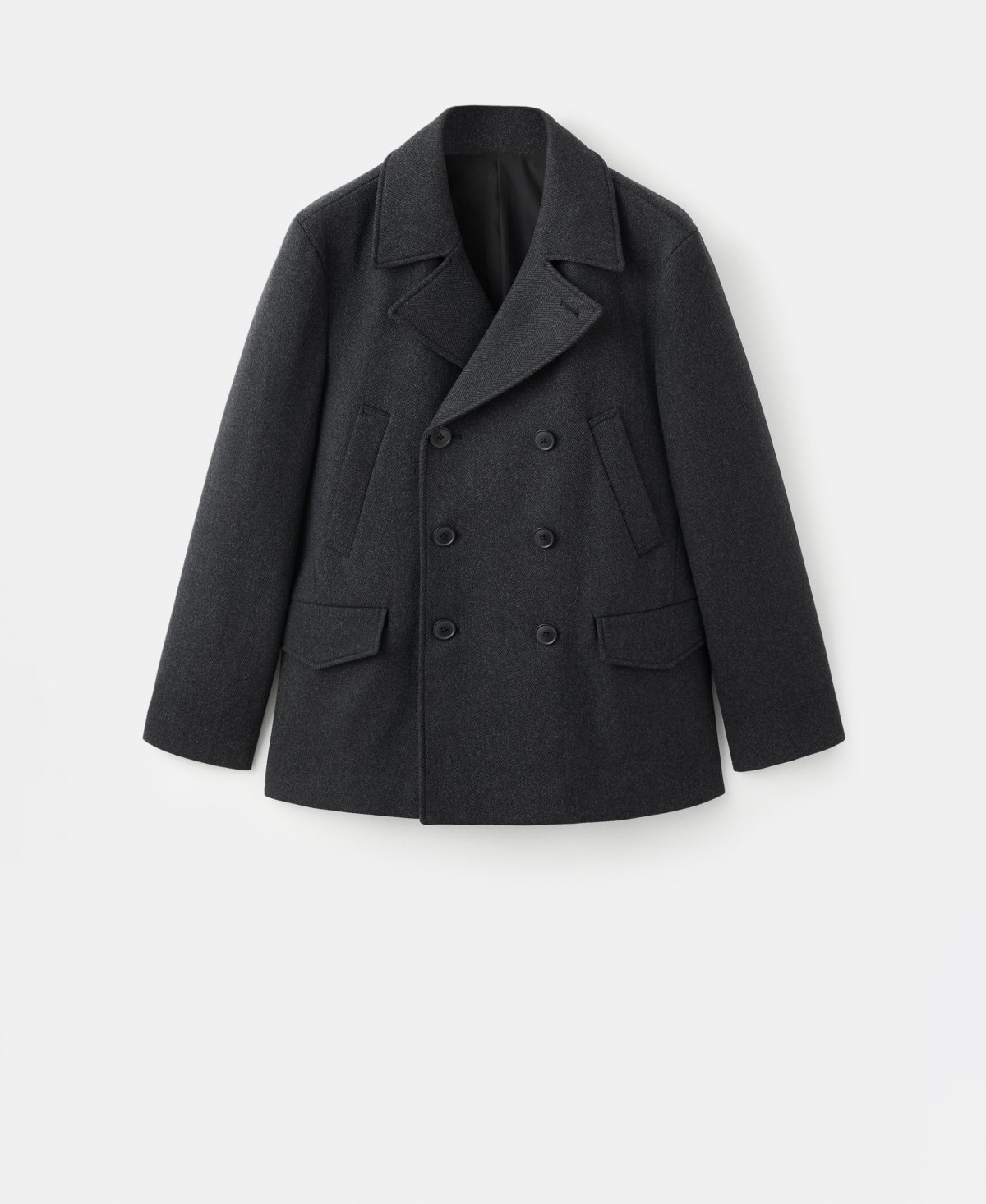 Mango Men's Short Double-Breasted Wool Coat