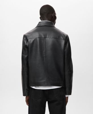 Men's Pockets Leather Jacket