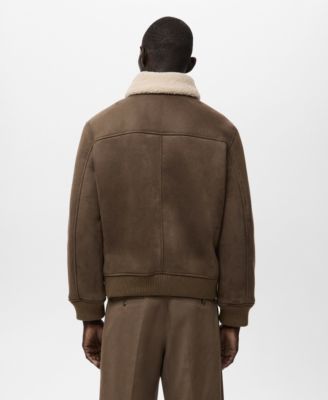 Men's Faux-Leather Fleece Jacket