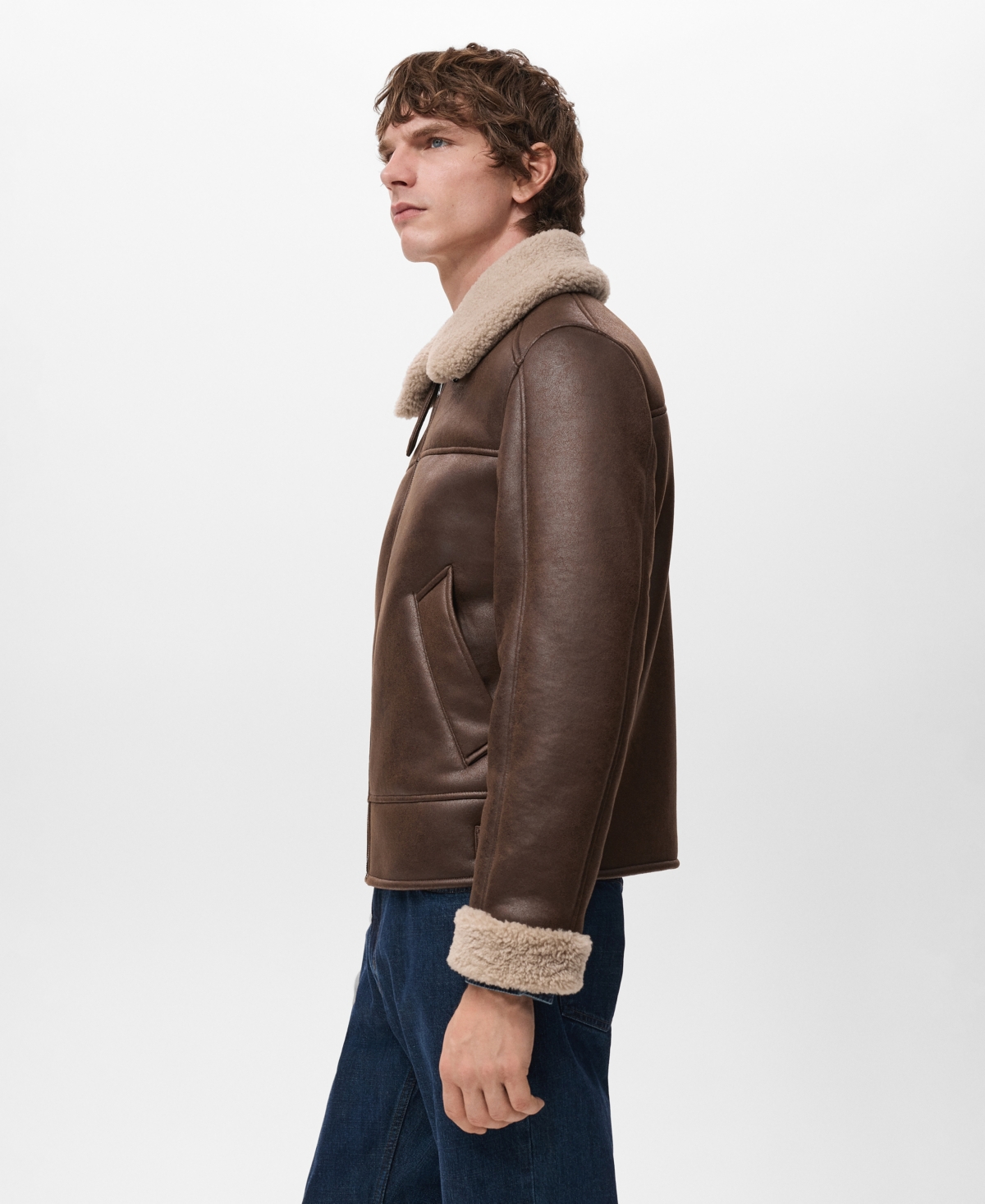 Mango Men's Double Face Sheepskin Jacket