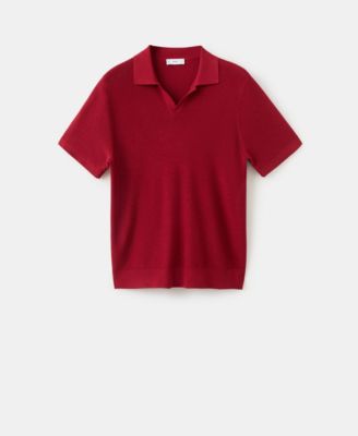 Men's Structured Cotton Knitted Polo Shirt