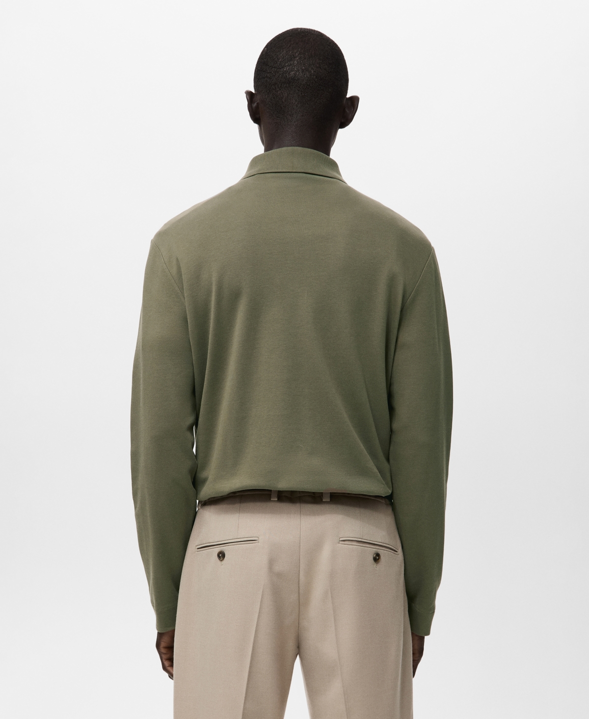 Mango Men's Regular-Fit Knitted Polo Sweater