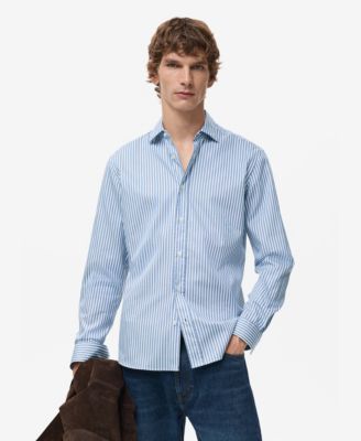 Men's Regular Fit Striped Cotton Shirt