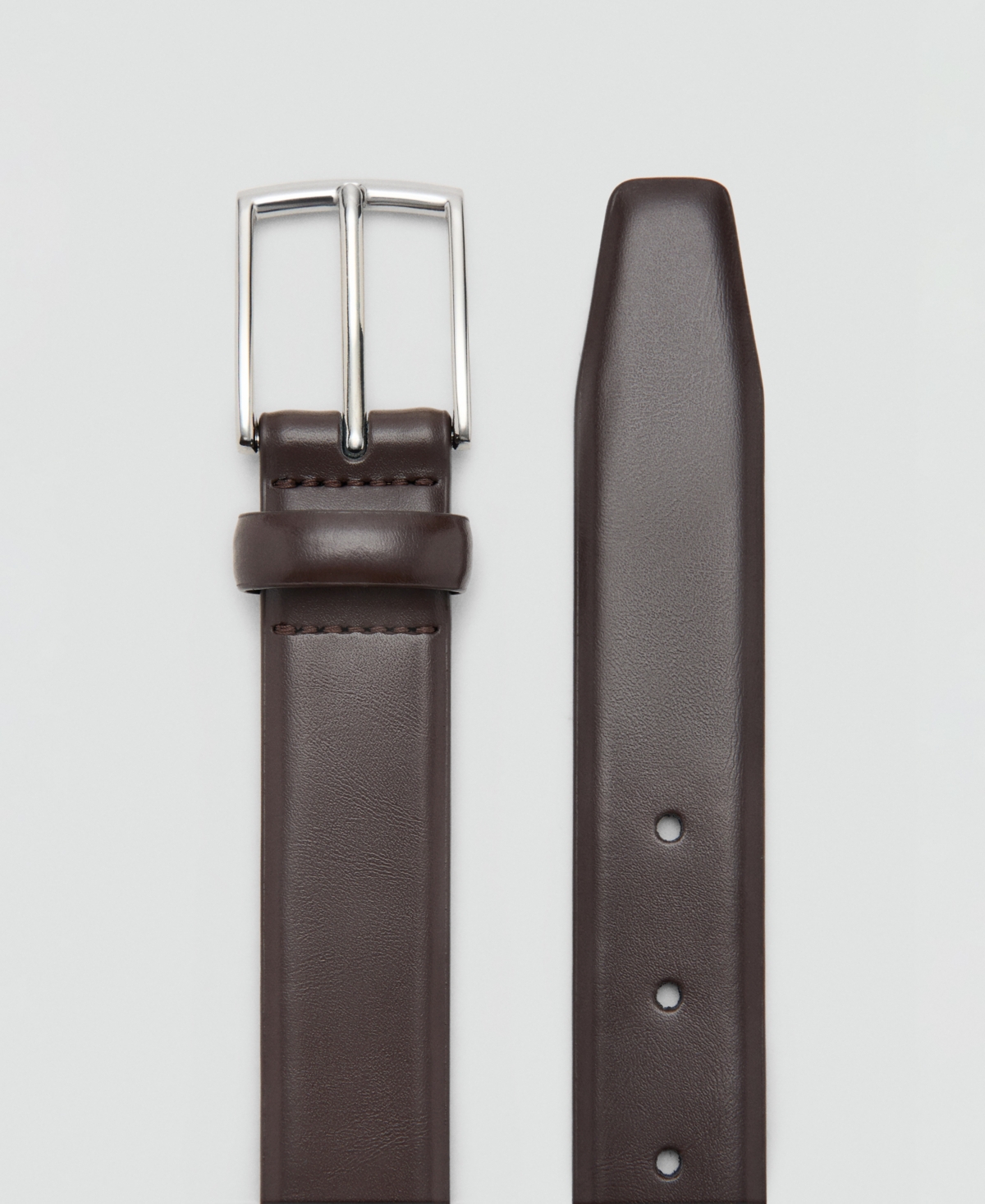 Mango Men's Buckle Leather Belt
