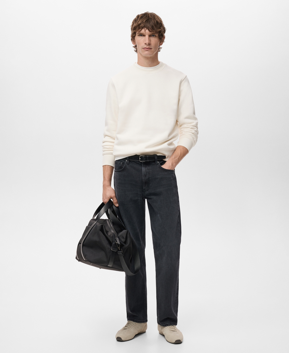 Mango Men's Regular-Fit Cotton Sweatshirt