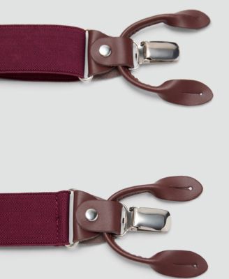 Men's Leather Details Adjustable Elastic Suspenders