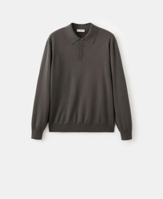 Men's Merino Wool Polo Sweater