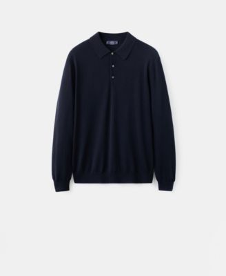 Men's Merino Wool Polo Sweater