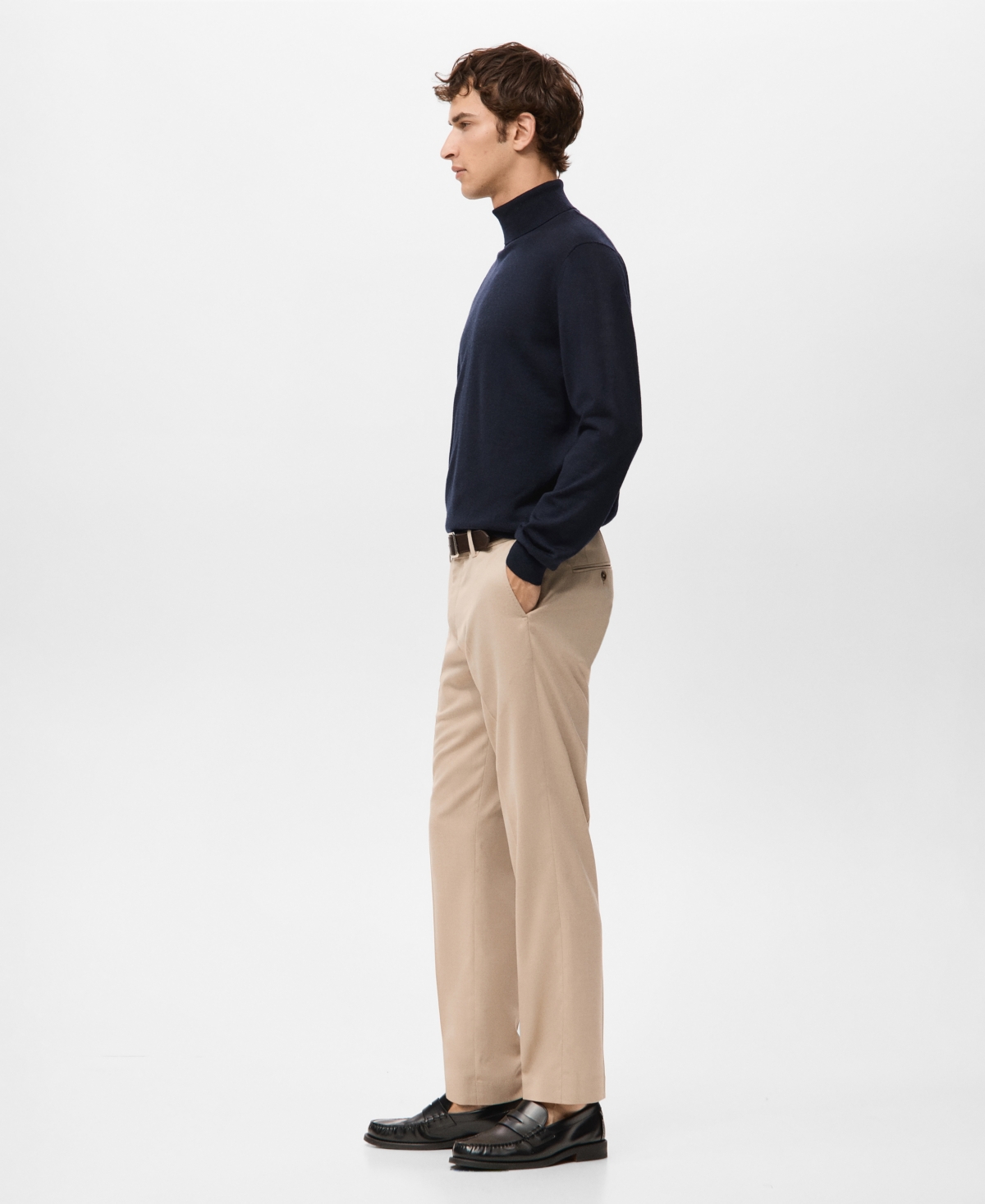 Mango Men's Merino Wool Turtleneck Sweater