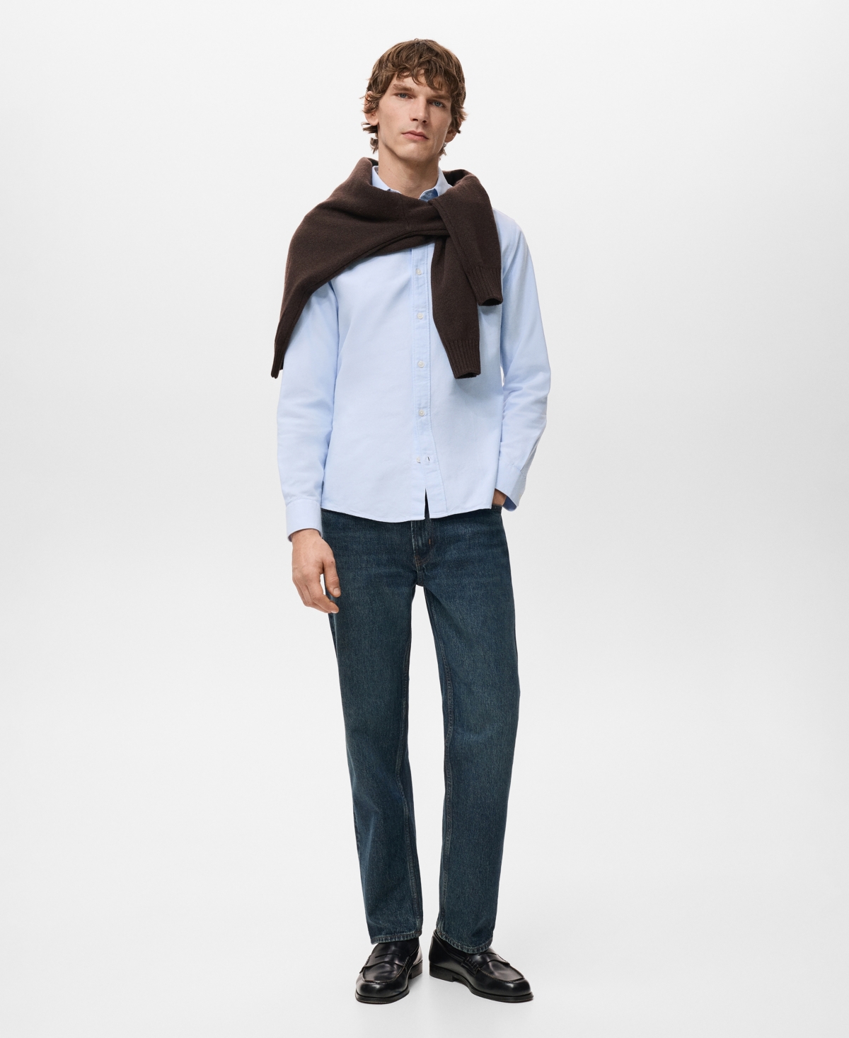 Mango Men's Cotton Oxford Shirt