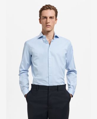 Men's Striped-Print Slim-Fit Dress Shirt