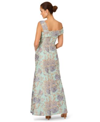 Women's Square Neck Floral Mermaid Ball Gown