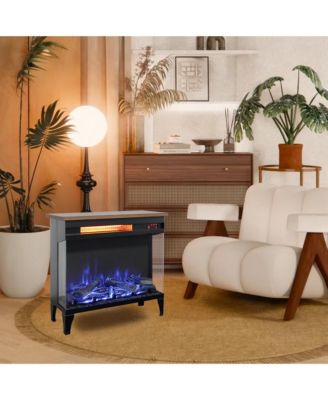 24 inch three sided glass electric fireplace with feet