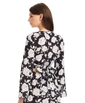 Women's Among Roses Wrap Cover-Up Top