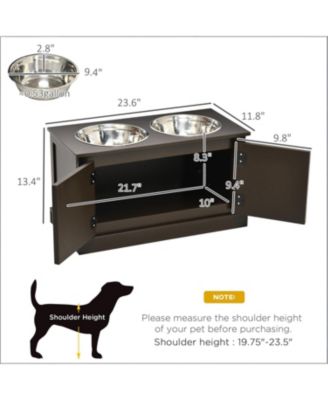 Dog Bowls Elevated Feeding Station in Brown