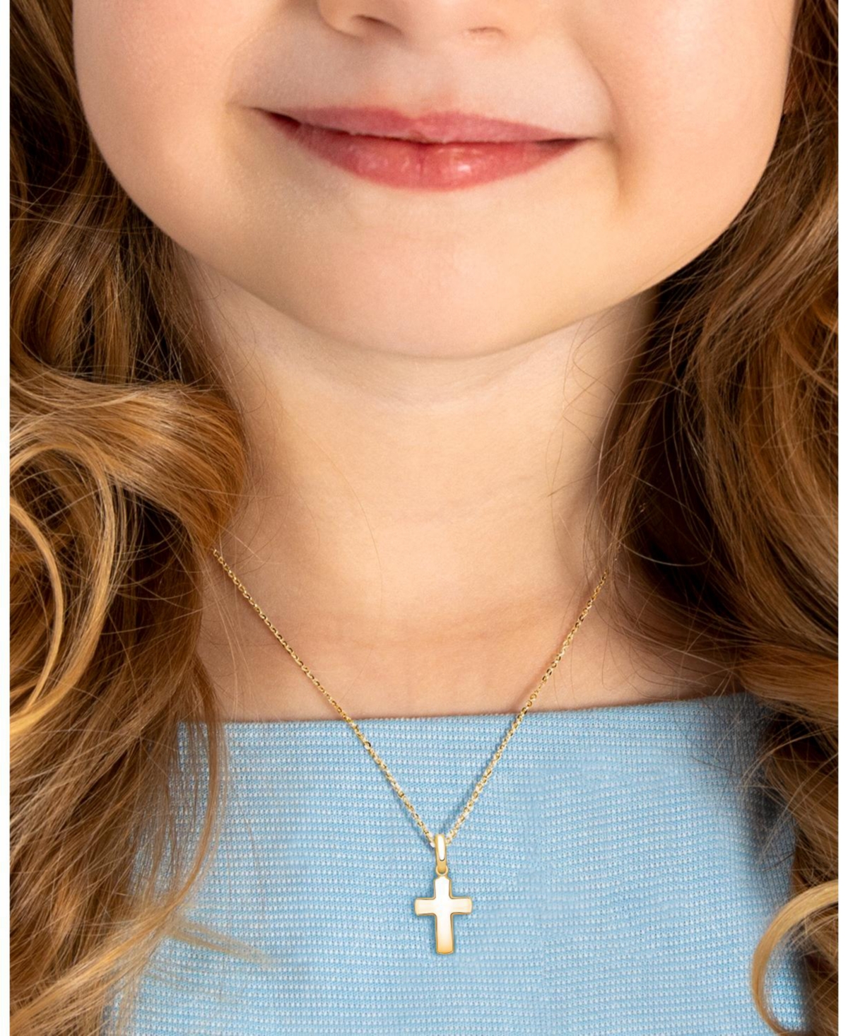 Tiny Blessings Children's 14K Gold Regal Cross Girls' 12-14" Necklace