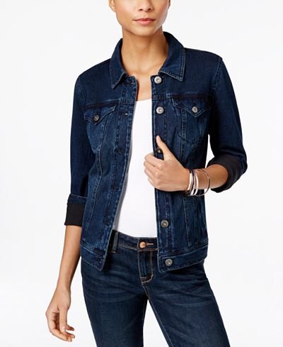 Style & Co. Dark Wash Denim Jacket, Only at Macy's - Jackets - Women ...