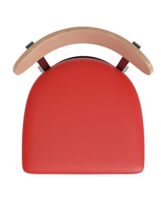 Yara Industrial Dining Chair with Rolled Steel Frame and Solid Wood Seat - 500 lbs. Static Weight Capacity