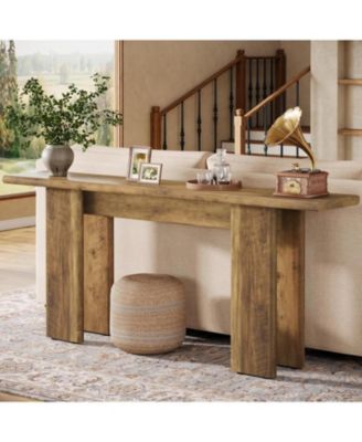 Extra Long Console Table for Entryway, Mid-Century Modern Sofa Table Behind Couch