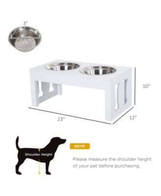 Dog Bowls Elevated Feeding Station in White