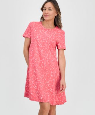 Petite Printed Short-Sleeve T-Shirt Dress