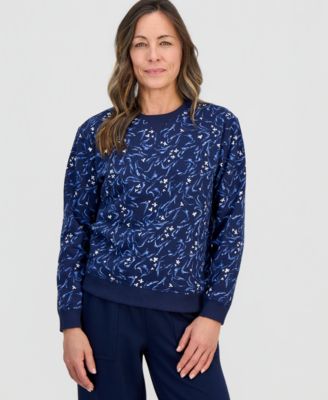 Petite Water Ripple Fleece Sweatshirt