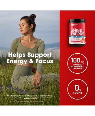 Amino Energy Powder Plus Focus, Electrolytes, Juicy Strawberry, 30 Servings 
