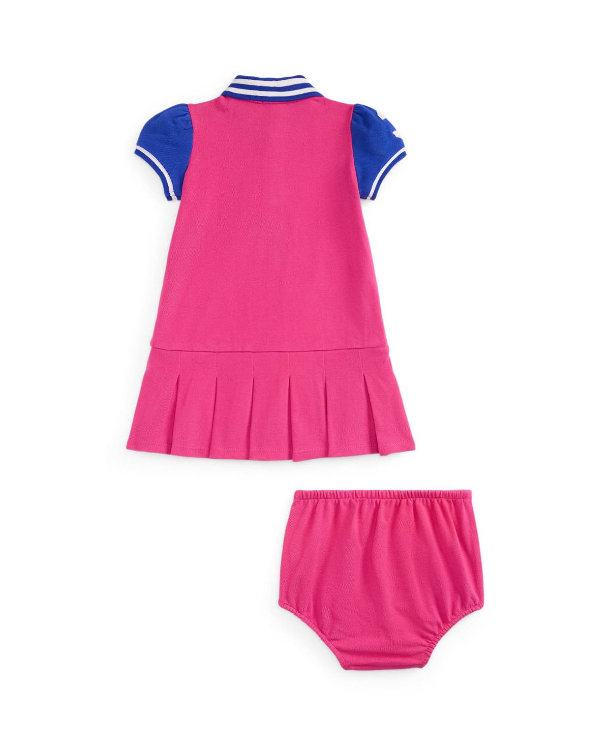 Polo Ralph Lauren Baby Girls' Collared Dress & Diaper Cover, 2-Piece Set