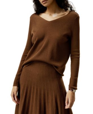 Women's V-neck Ultra-fine Merino Wool Sweater
