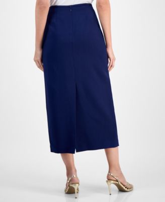 Women's Stretch Crepe Column Midi Skirt