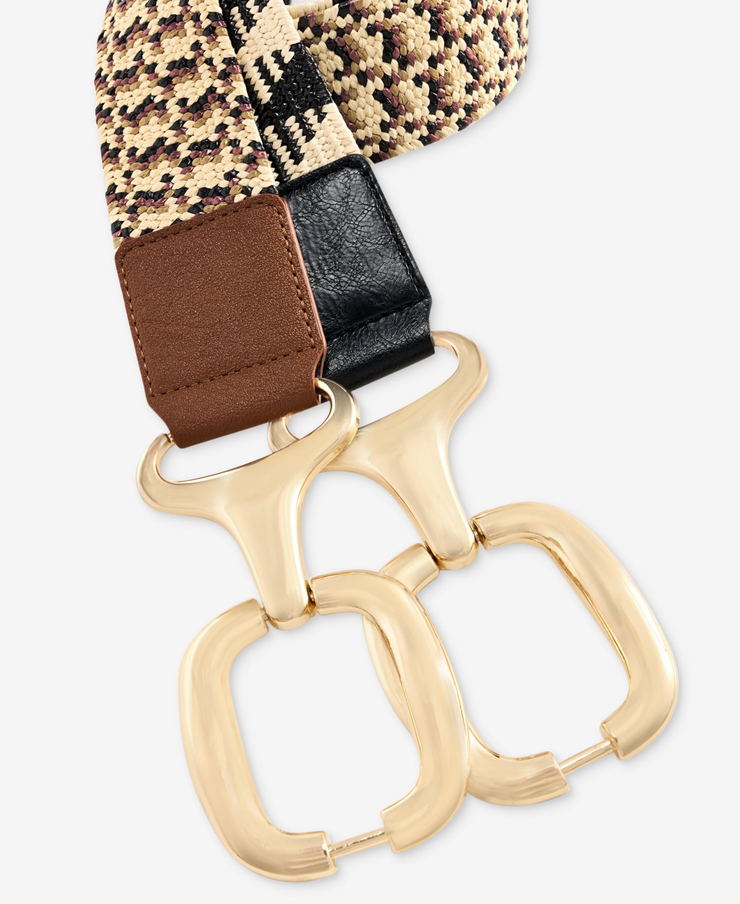 Женский ремень I.N.C. International Concepts Chunky Hardware Stretch Straw, цвет: Чёрный натуральный — фото 3