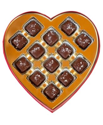 Valentine's Day Heart Shaped Sea Salted Caramel Gift Box Set, 13 Piece