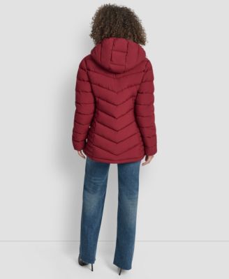 Women's Chevron-Quilted Full-Zip Puffer Jacket