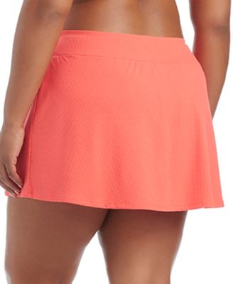 Plus Size Pique Ole High-Waist Skirted Swim Bottoms