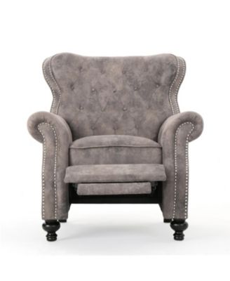 Accented Push Back Recliner Chair with Rolled Arms